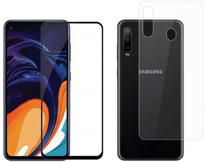 ELEF Front and Back Tempered Glass for SAMSUNG Galaxy A60 Front Edge to Edge Premium 11D Tempered Glass Back 0.3mm Flexible Guard(Trink)(Pack of 2)