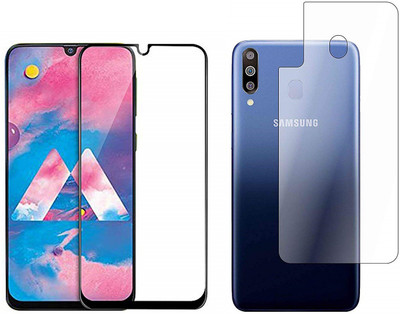 ELEF Front and Back Tempered Glass for SAMSUNG Galaxy M30 Front Edge to Edge Premium 11D Tempered Glass Back 0.3mm Flexible Guard(Trink)(Pack of 2)