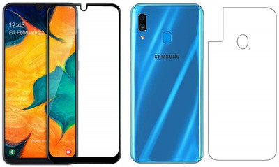 VOSKI Front and Back Tempered Glass for Samsung Galaxy A30 Front 11D Tempered Glass Back Flexible Trink (Not Glass)(Pack of 1)