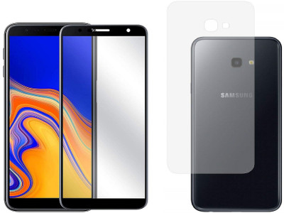 ELEF Front and Back Tempered Glass for SAMSUNG Galaxy J4 Plus Front Edge to Edge Premium 11D Tempered Glass Back 0.3mm Flexible Guard(Trink)(Pack of 2)