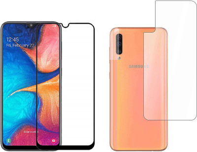 ELEF Front and Back Tempered Glass for SAMSUNG Galaxy A50 Front Edge to Edge Premium 11D Tempered Glass Back 0.3mm Flexible Guard(Trink)(Pack of 2)