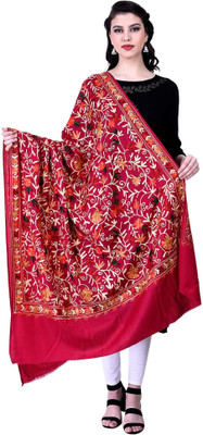 swi stylish Wool Embroidered Women Shawl(Multicolor)