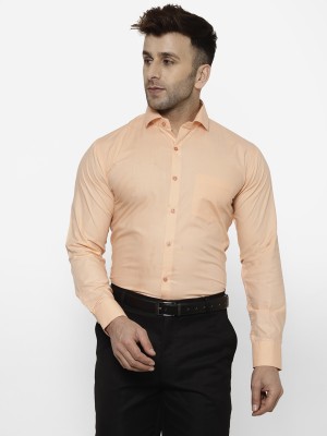 Canary Wings Men Solid Formal Pink Shirt