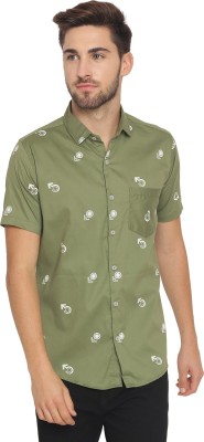 Kevin Swift Men Printed Casual Green Shirt