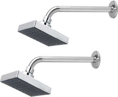 Prestige 4x4 Square Rain Shower Head with 9inch Round Arm -Pack of 2 Shower Head