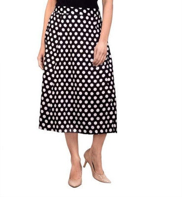 Matargashti Polka Print Women Regular Black Skirt