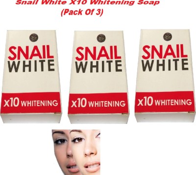Snail WHITE Soap For Dark Spots Reduction And Skin Fairness(Pack Of 3)(3 x 70 g)