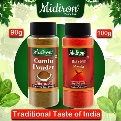 Midiron Pure & Natural Quality Red Chili Powder(100g) & Cumin(Jeera) Powder(90g)(2 x 95 g)