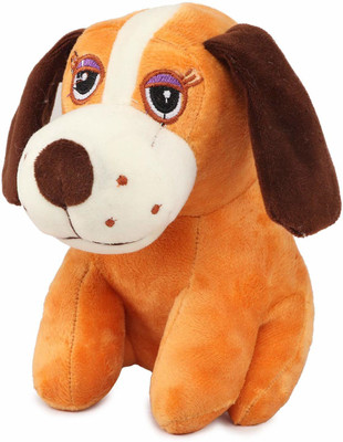 Webby Soft Animal Plush Dalmatian Dog Toy 20cm, Brown  - 8 cm(Orange)