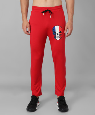 HEMLOCK Solid Men Red Track Pants