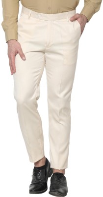 AD & AV Regular Fit Men Cream Trousers