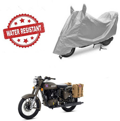 saanvi Two Wheeler Cover for Royal Enfield(Classic 500, Silver)