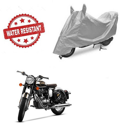 saanvi Two Wheeler Cover for Royal Enfield(Classic Chrome, Silver)