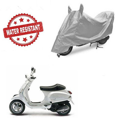 Atulit enterprises Two Wheeler Cover for Piaggio(Piaggio Vespa, Silver)