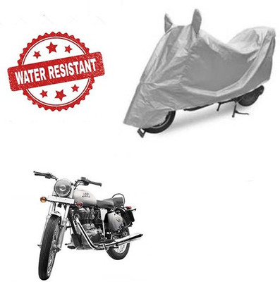 Atulit enterprises Two Wheeler Cover for Royal Enfield(Bullet 350, Silver)