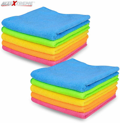 ALLEXTREME Microfiber Vehicle Washing  Cloth(Pack Of 10, 350 GSM)