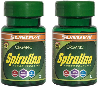 SUNOVA Organic Spirulina - Power your life (Pack of 2)(2 x 1 No)