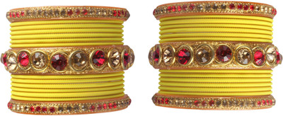 Shiv_Jewels Brass Crystal Gold-plated Bangle Set(Pack of 30)