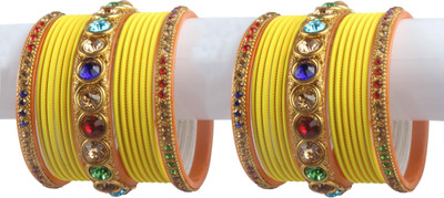 Shiv_Jewels Brass Crystal Gold-plated Bangle Set(Pack of 30)
