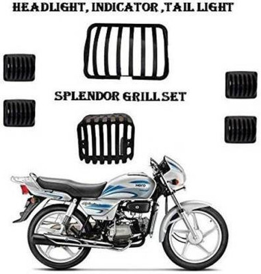 SBG SPLENDOR GRILL SET Bike Headlight Grill(Black)