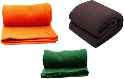 evohome Self Design Double Fleece Blanket for  Mild Winter(Polyester, brown+green+orange)