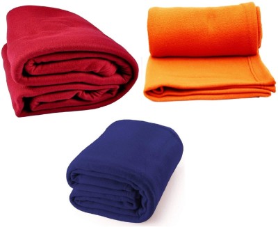 evohome Self Design Double Fleece Blanket for  Mild Winter(Polyester, blue+red+orange)