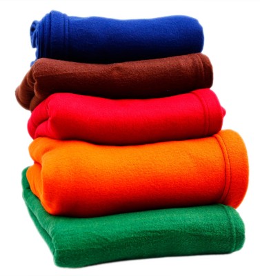 evohome Solid Double Fleece Blanket for  Mild Winter(Polyester, Multicolor)