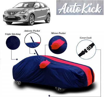 AutoKick Car Cover For Maruti Suzuki Baleno (With Mirror Pockets)(Red, Blue)