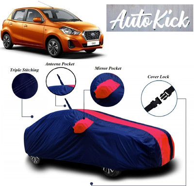 AutoKick Car Cover For Nissan Go (With Mirror Pockets)(Multicolor)