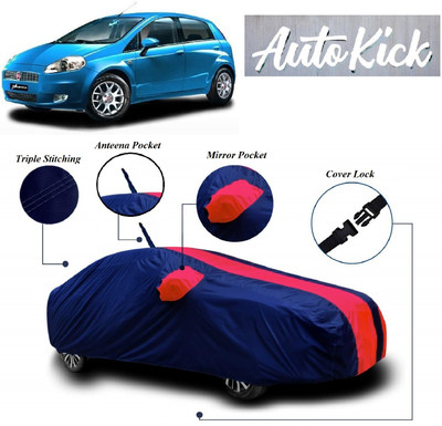 AutoKick Car Cover For Fiat Grande Punto (With Mirror Pockets)(Multicolor)