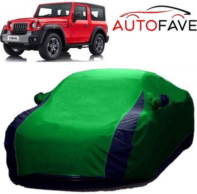 AutoFave Car Cover For Mahindra Thar (With Mirror Pockets)(Green)