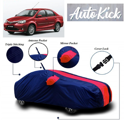 AutoKick Car Cover For Toyota Etios (With Mirror Pockets)(Multicolor)