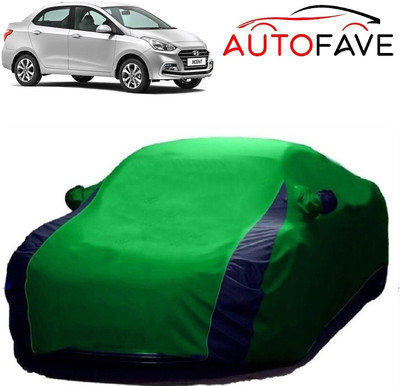AutoFave Car Cover For Hyundai Xcent (With Mirror Pockets)(Green)