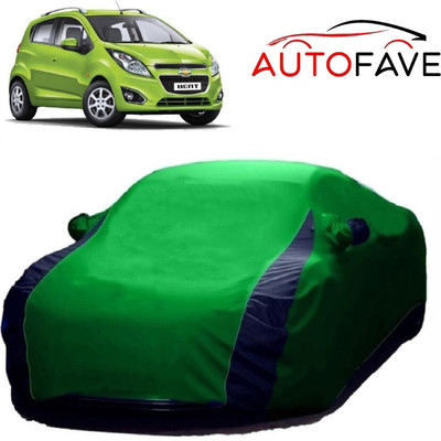 AutoFave Car Cover For Chevrolet Beat (With Mirror Pockets)(Green)