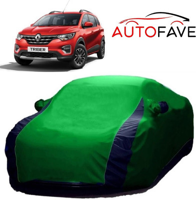 AutoFave Car Cover For Renault Triber (With Mirror Pockets)(Green)
