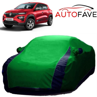 AutoFave Car Cover For Renault Kwid (With Mirror Pockets)(Green, Blue)