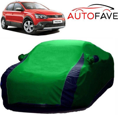 AutoFave Car Cover For Volkswagen Polo Cross (With Mirror Pockets)(Green)