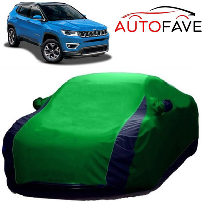 AutoFave Car Cover For Jeep Compass (With Mirror Pockets)(Green)