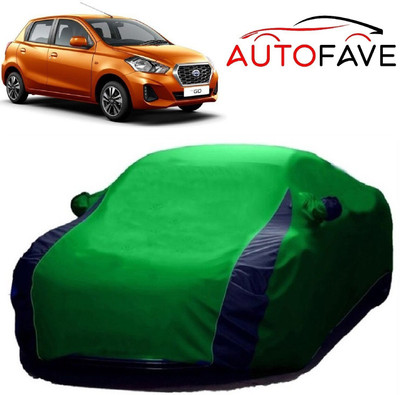 AutoFave Car Cover For Nissan Go (With Mirror Pockets)(Green)