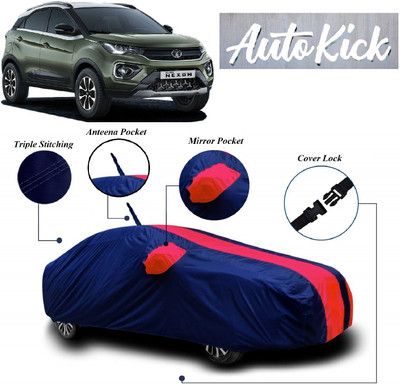 AutoKick Car Cover For Tata Nexon (With Mirror Pockets)(Red, Blue)