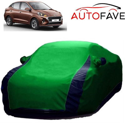 AutoFave Car Cover For Hyundai Aura (With Mirror Pockets)(Green)