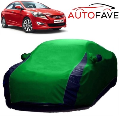 AutoFave Car Cover For Hyundai Verna Facelift (With Mirror Pockets)(Green)