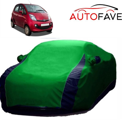 AutoFave Car Cover For Tata Nano (With Mirror Pockets)(Green, Blue)