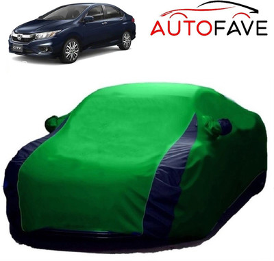 AutoFave Car Cover For Honda City Facelift (With Mirror Pockets)(Green)