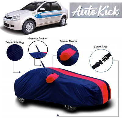AutoKick Car Cover For Mahindra e-Verito (With Mirror Pockets)(Red, Blue)