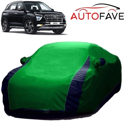 AutoFave Car Cover For Hyundai Creta (With Mirror Pockets)(Green)