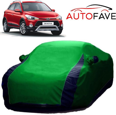 AutoFave Car Cover For Hyundai i20 Active (With Mirror Pockets)(Green)