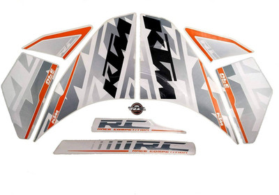 SHREE Sticker & Decal for Bike(White, Orange, Black, Grey)