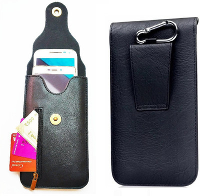 HITFIT Pouch for Realme 8 Pro / Realme 8(Black, Holster, Pack of: 1)