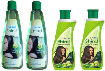 RCM Shinol Hair Oil and Shampoo with Amla (2 Pack - Combo)(4 Items in the set)